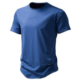 Outdoor Casual T-shirt Men's Pure Cotton Breathable Crew-Neck Short Sleeve Mart Lion   