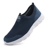 Men's Running Shoes Summer Sneakers Mesh Breathable Lightweight Walking Casual Slip-On Driving Loafers Zapatos Casuales MartLion Blue 38(24.0CM) 