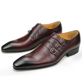 Dress Casual Leather Shoes Men's British Leather Style Designer Loaer Genuine Leather Pointed Toe MartLion Wine Red 39 