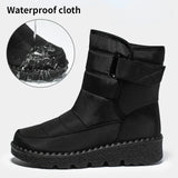 Waterproof Boots Women Casual Winter Warm Plush Soft Platform Snow Slip on Cotton Padded Shoes MartLion   