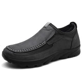 Hiking Shoes Men's Lightweight Loafers Slip-On Leather Moccasins Driving Caminhadas Trekking MartLion GRAY 39(24.5CM) 
