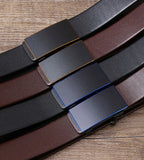 3.5CM thickened cowhide genuine leather belt without teeth automatic buckle belt for men's luxury jeans belt MartLion   