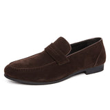 Suede Leather Men's Loafers Slip On Casual Footwear Moccasins Mart Lion Auburn 38 
