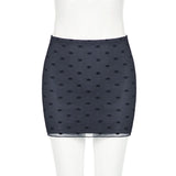 Slim Dot Printed Bodycon Skirt Casual Basic Mid-Waisted Super Mini Skirts Women Summer Streetwear Lady MartLion   