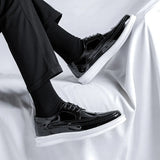 Spring Autumn Designer Men's Dress Shoes Formal Bright Face Patent Leather Black Brock MartLion   