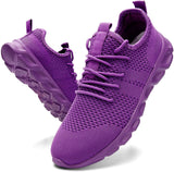 Women Flats Shoes Breathable Mesh Platform Sneakers Slip on Soft Ladies Casual Knit Sock Flats Mart Lion Purple 36 