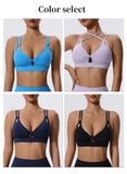 High Support Sports Bra Cross Straps Back High Support Impact Yoga Underwear Running Fitness Gym Padded Bralette MartLion   