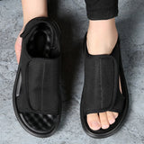 Men's Sandals Solid Color Summer Shoes Casual Open Toe Soft Beach Footwear MartLion   