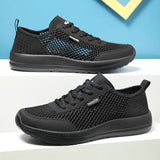 Men's Sneakers Casual Shoes Tenis Luxury Trainer Race Breathable Loafers Running MartLion All Black-1 38 