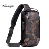 Multifunctional Crossbody Bag Single Shoulder Anti Theft Travel Waterproof USB Charging chest bag Backpack MartLion Upgraded camouflage  