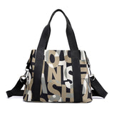 Casual Women Messenger Bags Waterproof Nylon Shoulder Totes Large Handbag Female Travel Crossbody Mart Lion Khaki letters  