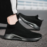 Slip-On Men's Shoes Light Walking Casual Breathable Unisex Women Loafers Black Hombre MartLion   