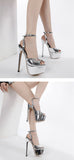 Liyke Summer Peep Toe 16.5CM Extreme High Heels Stripper Pole Dance Platform Shoes Women Ankle Strap Golden Sandals Pumps Mart Lion   