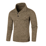 Sweat wear Long Sleeve Solid Color Turtleneck Men's Button Winter Autumn Pullover Warm Sweaters Jumper Slim Fit Casual Sweatshirts MartLion   