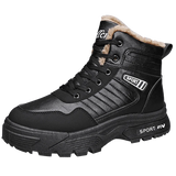 Winter Cotton Shoes Casual Boots Warm plush Snow Waterproof Non slip Hiking Shoes Men's Desert Combat MartLion black 39 