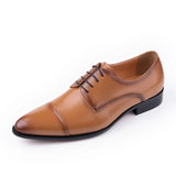 Handmade Genuine Leather Formal Shoes Oxford Men's Elegant Wedding Party Lace-up Brogue Dress Leather MartLion Brown 39 