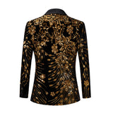 Black Shiny Gold Sequin Glitter Embellished Blazer Jacket Nightclub Prom Suit Red Men's Homme Stage Clothes For Singers MartLion   