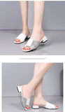 Designer Fish Mouth Sandals Mixed Colors PU Leather Women Slippers Elegant Open Toe Shallow Striped Non-Slip High-Heeled Slides Mart Lion   