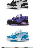 Harajuku Style Purple Men's Platform Sneakers Comfy Leather Flat Shoes Casual Zapatillas Hombre MartLion   