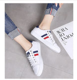 Women's Genuine Leather Sneakers Casual Sports Shoes Vulcanized White Flat Shoe Ladies White Sneakers MartLion   