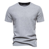 Outdoor Casual T-Shirt Men's Pure Cotton Breathable Knitted Short Sleeve Mart Lion Light Grey EU size S 