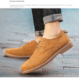 Suede Leather Shoes Men's Soft Leisure Dress Shoes Work Footwear Mart Lion   