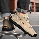 Handmade Leather Casual Men's Shoes Design Sneakers Breathable Leather Shoes Boots Outdoor MartLion   