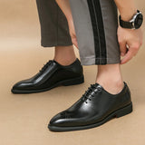 Mens Leather Shoes High Men's Shoes Oxford Wedding Men Dress Leather Shoes Gentleman Office Man Shoe MartLion