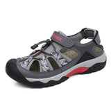 Men's Sandals Classic Summer Beach Breathable Casual Flat Outdoor Non-slip Wading Shoes Mart Lion YX-7013 gray 38 