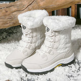 Winter Women Snow Boots Female Outdoor Boots Concise Boots Waterproof Plush Ladies Cotton-padded Shoes MartLion   