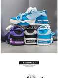 Harajuku Style Purple Men's Platform Sneakers Comfy Leather Flat Shoes Casual Zapatillas Hombre MartLion   