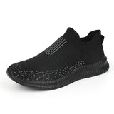 Men's Shoes Lightweight Sneakers Casual Walking Breathable Slip on Wear-resistant Loafers Zapatillas Hombre MartLion black 38 