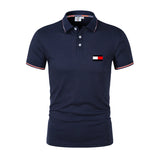 men's casual Polo shirt monochromatic slim fit style summer clothing tower MartLion   