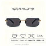 Rimless Sunglasses Rectangle Popular Women Men's Shades Small Square Summer Traveling MartLion   