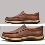 Genuine Leather Men's Shoes Versatile Casual Loafers Soft Sole Moccasins Slip-On Driving Hiking MartLion   