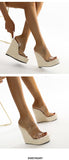 Summer PVC Transparent Peep Toe Cane Straw Weave Platform Wedges Slippers Sandals Women Clear High Heels Female Shoes Mart Lion   