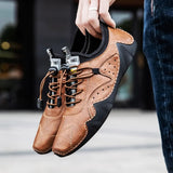 Leather Casual Shoes Men Sneakers Flat  Men  Shoes  Footwear MartLion   