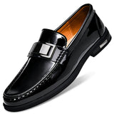 Patent Leather Loafers Men's Casual Shoes For Gentleman Loafer Formal MartLion Black Type-2 48 