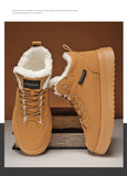 Warm Outdoor Work Shoes Waterproof Cotton Anti-slip Snow Men's Casual Walking Leather MartLion   
