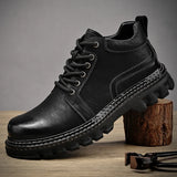 Leather Men Boots Cow Leather Upper Durable Sole Lace up Winter Boots Leisure Outdoor Shoes For Man MartLion