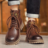 Golden Sapling Work Boots Leather Men's Casual Shoes Leather Tooling Boot Classics Punk Style Men Leisure Shoe MartLion