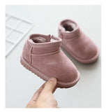 Children Winter Suede Upper Boots Baby Warm Soft Toddler Snow Boys And Girls Cotton Shoes With Thick Fur MartLion   