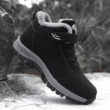 Winter Men's Boots Plush Leather Waterproof Sneakers Climbing Shoes Unisex Women Outdoor Non-slip Warm Hiking MartLion