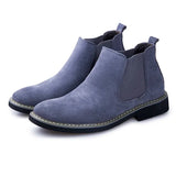 Genuine Leather Men's Boots High Top Casual Shoes Autumn Winter Optional Plush Warm Shoes MartLion Gray(No Plush) 38(24.0CM) 