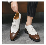 Patchwork Leather Dress Shoes Men's Brouge Casual Formal Elegant Sapato Social Masculino Mart Lion   