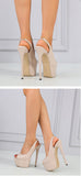 Liyke Peep Toe 16.5CM High Heels Women Slingback Sandals Slip-On Back Strap Stiletto Shoes Platform Pumps Mart Lion   