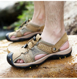 Genuine Leather Men's Shoes Summer Beach Sandals Classic Outdoor Casual Sandals Slippers MartLion   