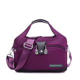Women Shoulder Bag Oxford Handbag Purses Large Capacity Messenger Bag Single Shoulder Tote 10 Pockets Sac Mart Lion Purple  