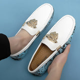 Cow Leather Men's Loafers Driving Shoes Breathable Slip on Lazy Unisex Casual Wedding Party Moccasins