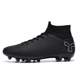 Football Boots Men's Soccer Shoes Sneakers Non Slip Abrasion Resistant Elastic Protect MartLion Black 47 CHINA